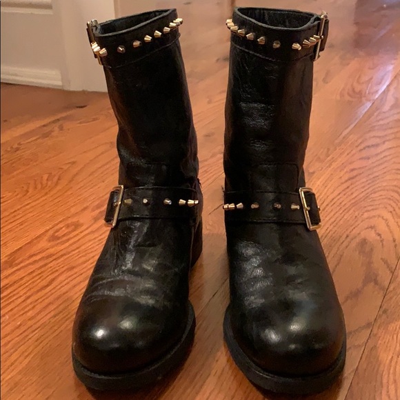 Jimmy Choo leather studded moto boots - Picture 2 of 8